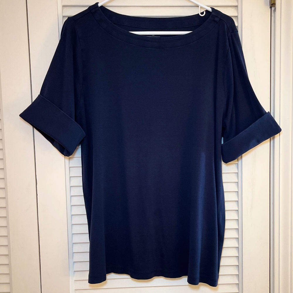 CJ Banks Navy Short-Sleeve All-Cotton Tee Size 1X